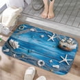 thumbnail image 1 of 1pc Seashell and Nautical Absorbent Non-Slip Bathroom Thickened Flannel Rug Decor,Soft,Quick Drying,Suitable For Indoor/outdoor Use,Bathrooms,Bedrooms,Kitchens,Terrace,Laundry Rooms,16"x24", 1 of 9