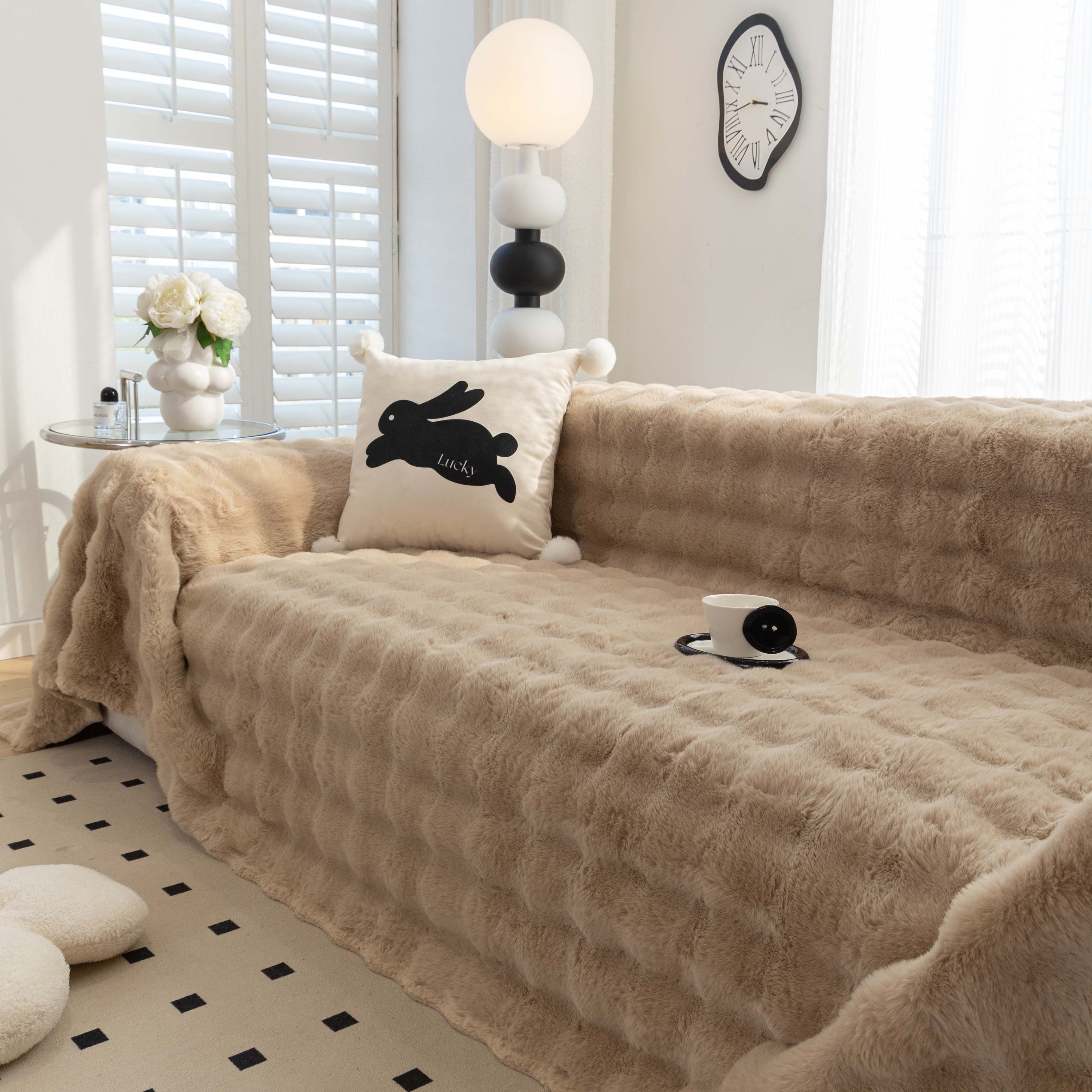 1pc Seersucker Sofa Slipcover Nonslip Sofa Cover Blanket Four Seasons