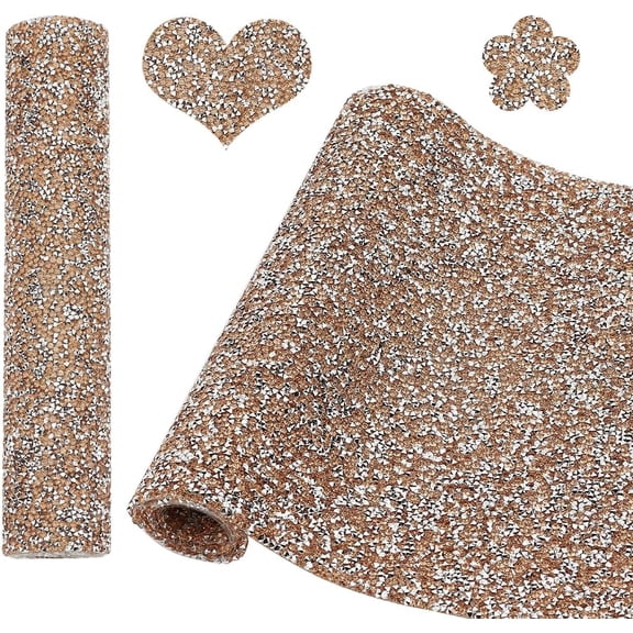 1pc Self-Adhesive Crystal Sheet Stickers Bling Rhinestone Mobile Phone Case Shoe Bag Hot Diamond Patch Drill DIY Home Decor Stickers Decoration(Champagne 24 * 40cm)