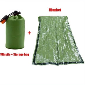 1pc/Set Portable Emergency Survival Sleeping Bag, Outdoor DC Camping Device with Whistle Thermal Bag Kit