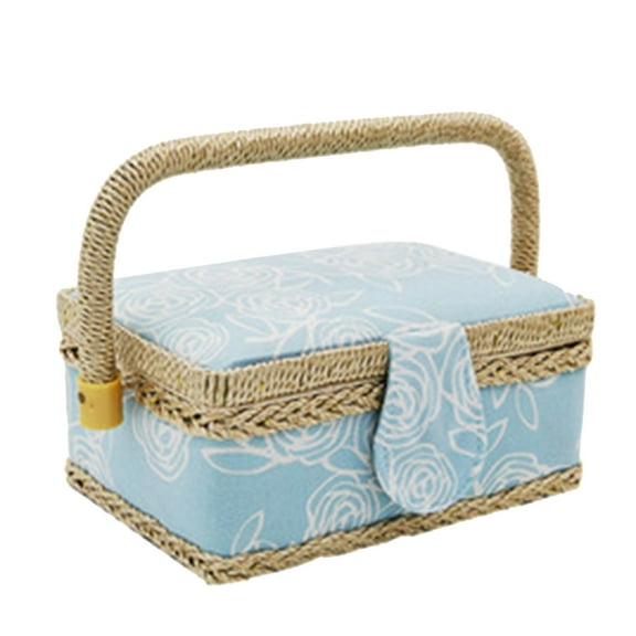 1pc Sewing Package Wooden Beginner Sew Removable Tray Pincushion For Craft Mending Storage Package Thread Portable Fabric Wooden Storage Home Desktop Makeup Bag Retro Package Crafts for Girls Ages