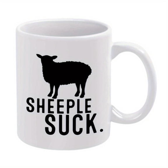 1pc Sheep Suck Mug 11oz Ceramic Coffee Cup with Humorous Sheep Design White with Black Text Birthdays Holidays Office Family and Weddings Office Drinkware Playful Mug Design Durabl