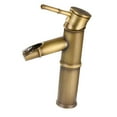 1pc Short Basin Faucet Antique Copper Bamboo Shape Faucet Hot and Cold
