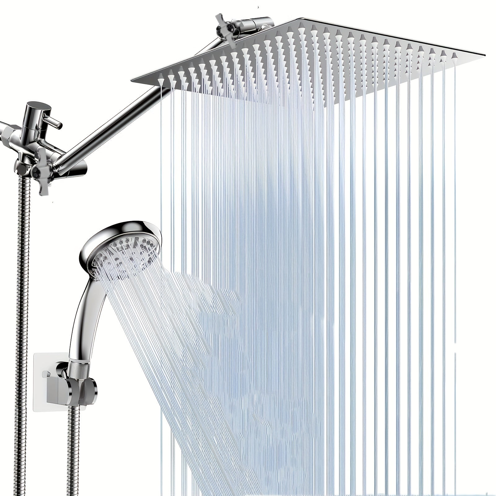 HOELODY 8" High Pressure Rainfall Shower Head With Handheld Spray