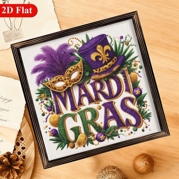 1pc a Sign Featuring a Colorful Carnival Mask, Measuring 12X12 Inches It Operates Without Electricity Or Batteries, Making It Ideal for Holiday Gatherings, Home Decoration