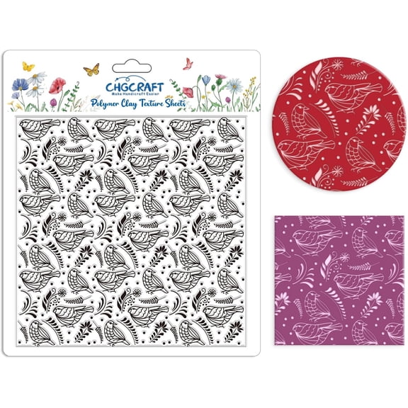 1pc Silicone Clay Texture Mat Clay Modeling Pattern Pad Bird 140x140x3mm