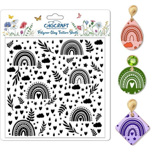 1pc Silicone Clay Texture Mat Clay Modeling Pattern Pad Rainbow 140x140x3mm