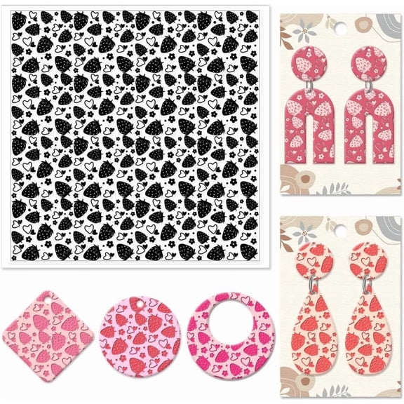 1pc Silicone Clay Texture Mat Clay Modeling Pattern Pad Strawberry 140x140x3mm