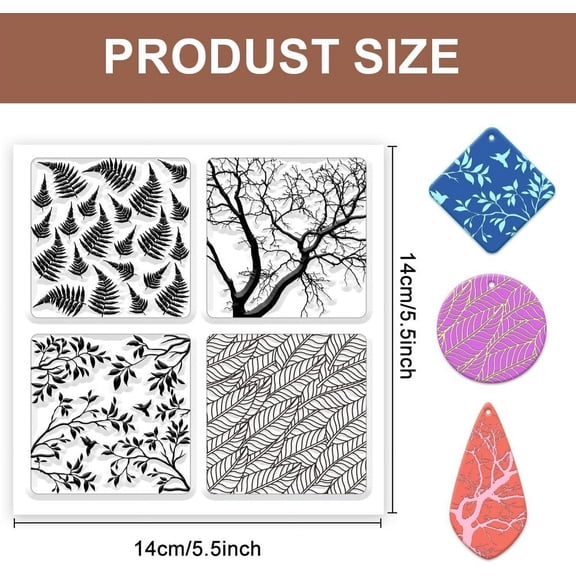 1pc Silicone Clay Texture Mat Clay Modeling Pattern Pad Tree 140x140x3mm
