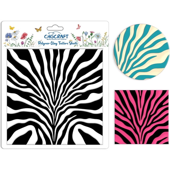1pc Silicone Clay Texture Mat Clay Modeling Pattern Pad Zebra Stripe 140x140x3mm