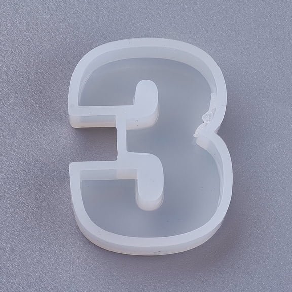 1pc Silicone Molds Resin Casting Molds For UV Resin Epoxy Resin Jewelry Pendants Making Number Num.3 44x33x10mm