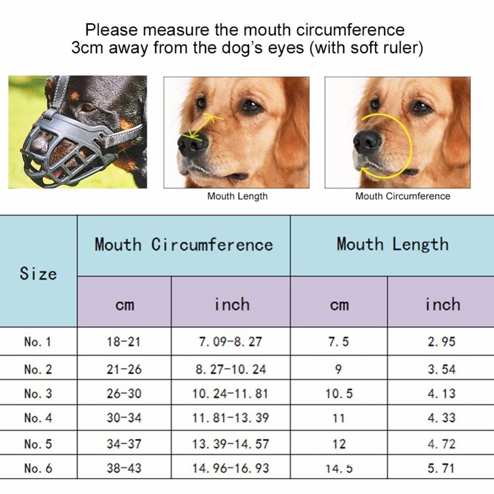 1pc Silicone Muzzle Dog Muzzle Comfortable Breathable Basket Muzzles