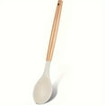 thumbnail image 1 of 1pc, Silicone Nonstick Mixing Spoon, Kitchen Cooking Spoon, Serving Spoon With Wooden Handle Heat Resistant Utensil Spoons For Mixing, Baking, Serving And Stirring, 1 of 16