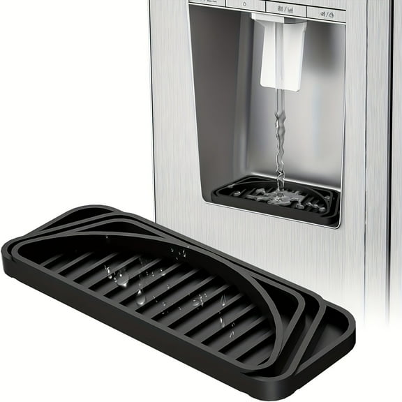 1pc Silicone Refrigerator Drip Catcher Tray - Water Dispenser Drip Tray & Ice Protector Pan with Raised Ridges for Efficient Drainage Spill Prevention
