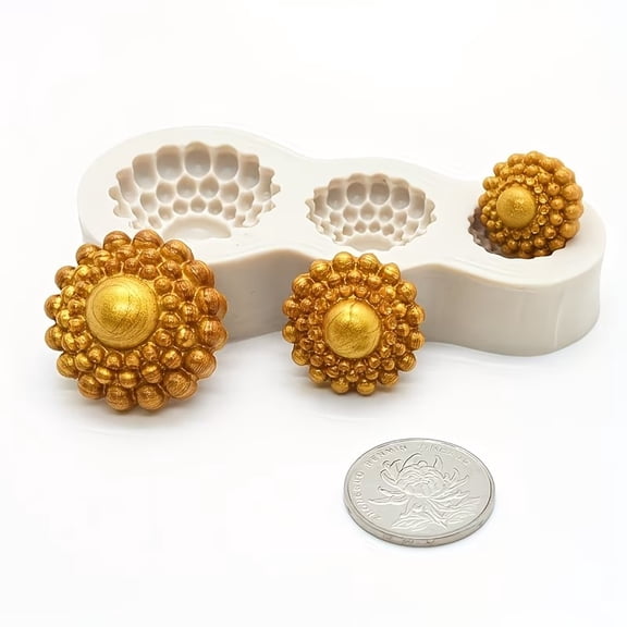 1pc, Silicone Resin Mold Pearl Gem Button Kitchen Baking Tools for DIY Cake Chocolate Fondant Mold Dessert Decoration Accessories