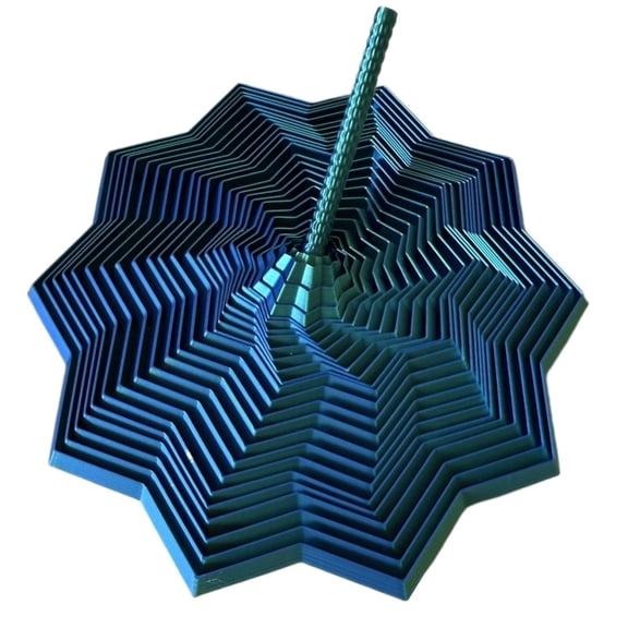 1pc Silk Blue Green Size: 12*12*3cm 3D Printed Optical Illusion Folding Puzzle Polygonal Carrot Tower Decompression Spiral 3D Design Stacking
