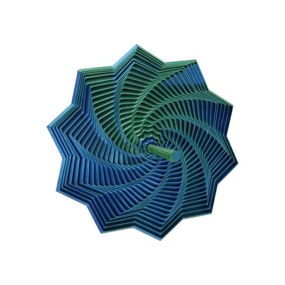 1pc Silk Blue Green Size: 17*17*3cm 3D Printed Decompression Carrot Tower Stacking Gradient Spiral Tower 3D Rotating Healing And Stress Relief