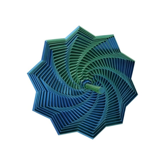 1pc Silk Blue Green Size: 9*9*3cm 3D Printed Decompression Carrot Tower Stacking Gradient Spiral Tower 3D Rotating Healing And Stress Relief