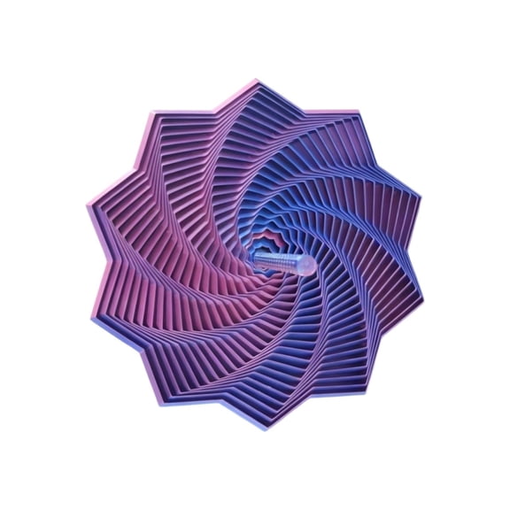 1pc Silk Blue Purple Size: 11*11*3cm 3D Printed Decompression Carrot Tower Stacking Gradient Spiral Tower 3D Rotating Healing And Stress Relief