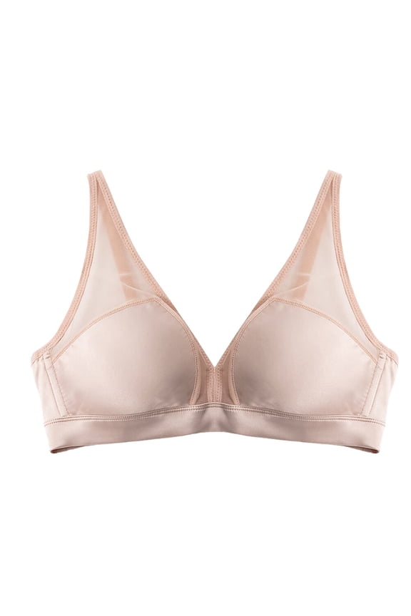 1pc Breathable No Steel Wire Ultrathin Triangle Cup for Lady Girls - Size XL (Pink)