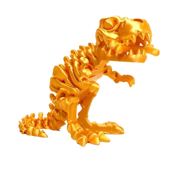 1pc Silk Gold Size: 22*5*5cm 3D Printed Tyrannosaurus Rex Dinosaur Skeleton Dinosaur Egg Figurine Gift Craft