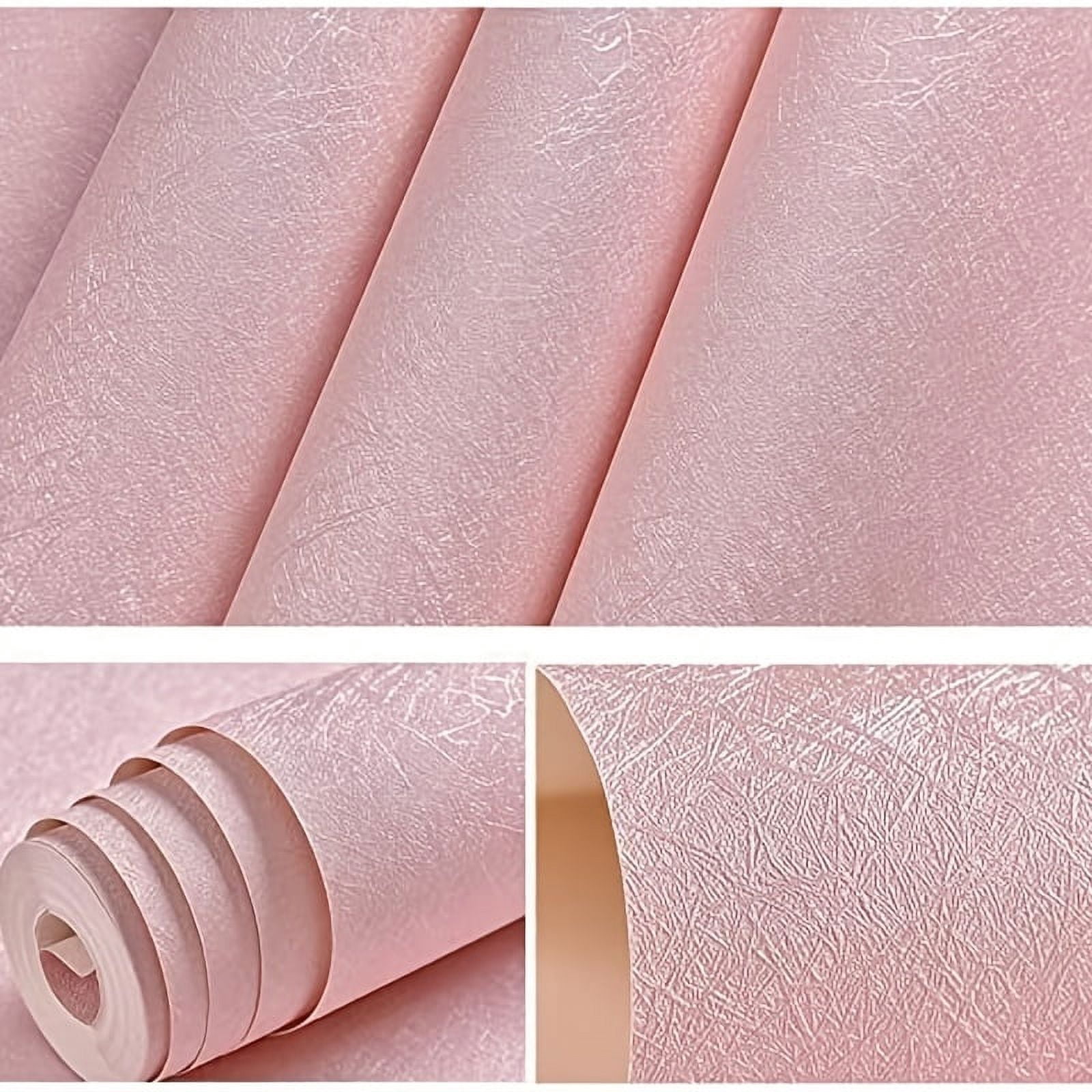 Pink Peel And Stick Wallpaper – Removable Self-Adhesive Thick Wallpaper, 17.7 X 590.5 Inches