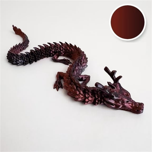 1pc Silk Red And Black Size: 30cm 3D Printed Chinese Dragon Joint Movable Chinese Dragon Egg Set Colorful Ornament