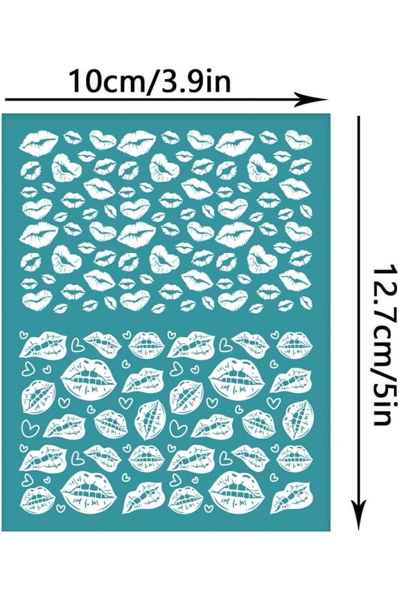 1pc Silk Screen Printing Stencil for Painting on Wood Decoration T-Shirt Fabric Turquoise Lip 127x100mm