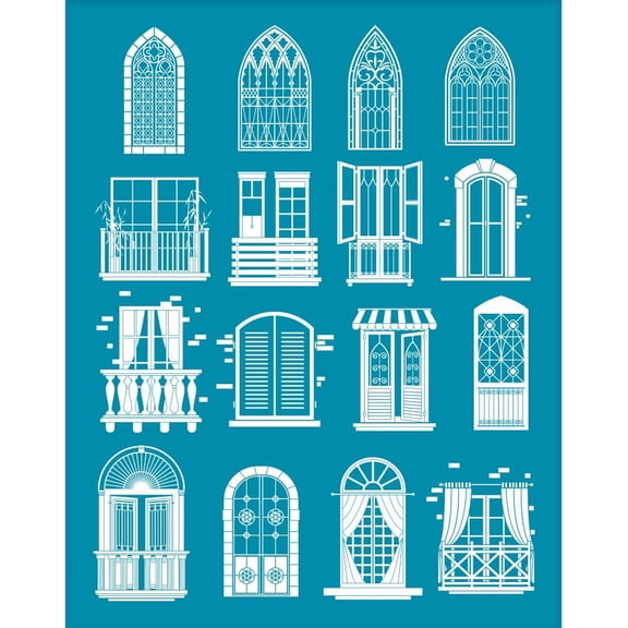 1pc Silk Screen Stencils for Polymer Clay Door Window Silk Screen Printing Stencils Reusable Clay Stencil Transfer