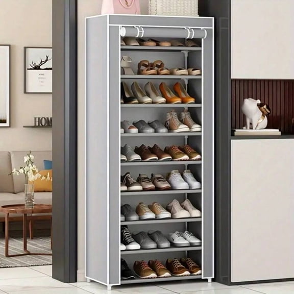 1pc Simple Assembly Shoe Cabinet, Floor Standing Shoe Rack, Dust-Proof Shoe Storage Box