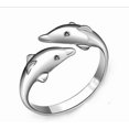 thumbnail image 1 of 1pc Simple Fashion style Brass Dolphin Lover Cuff Rings Open Rings Size 6 16mm, 1 of 4