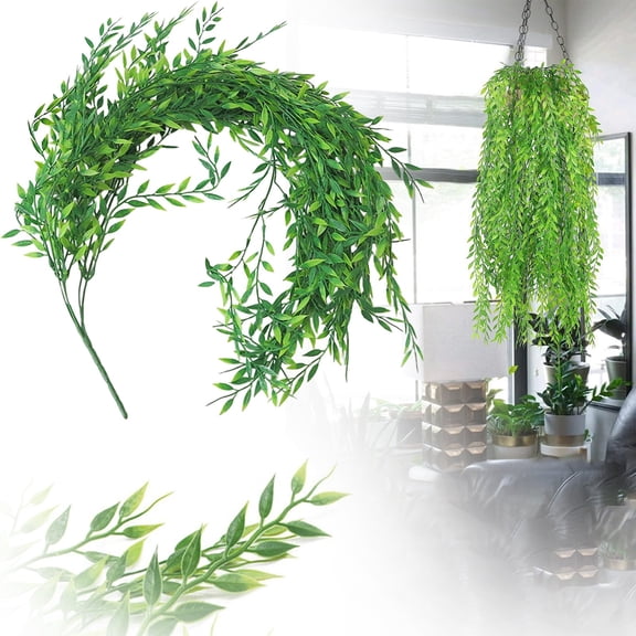 1pc Simulated Willow Branches Twigs Wall Hanging Flower Decoration by Miyuadkai Simulation False Flower Rattan Vine Green Wall Way Decoration