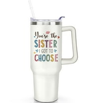 1pc Sister Cup 40oz Tumbler with Straw & Handle - Insulated Stainless Steel Cup | Holiday Gift for Man Women (Christmas, Valentine's, Birthday)