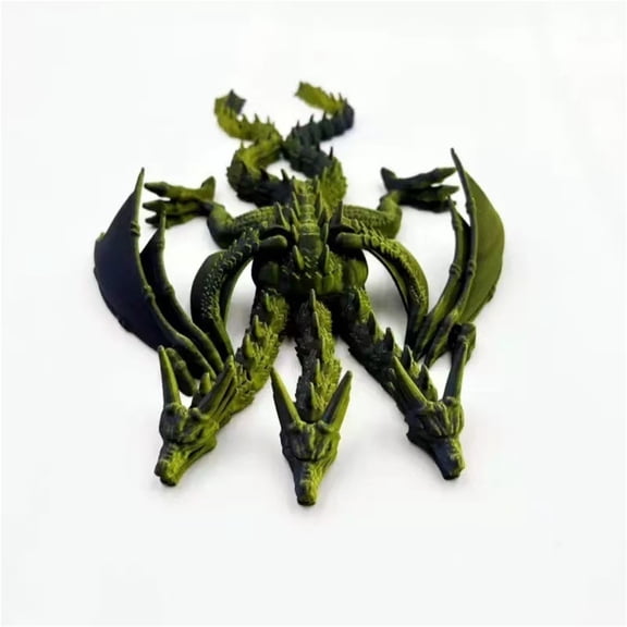 1pc Size: 24cm 3D Printed King Ghidorah Three-Headed Dinosaur Standing Winged Model Figurine Decoration Gift