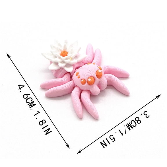1pc Size: 4.6*3.8cm 3D printed colored animal model spider figurine with movable joints.