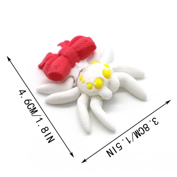 1pc Size: 4.6*3.8cm 3D printed colored animal model spider figurine with movable joints.
