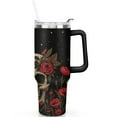 thumbnail image 1 of 1pc Skeleton 40oz Tumbler with Straw & Handle - Insulated Stainless Steel Cup | Holiday Gift for Man Women (Christmas, Valentine's, Birthday), 1 of 5