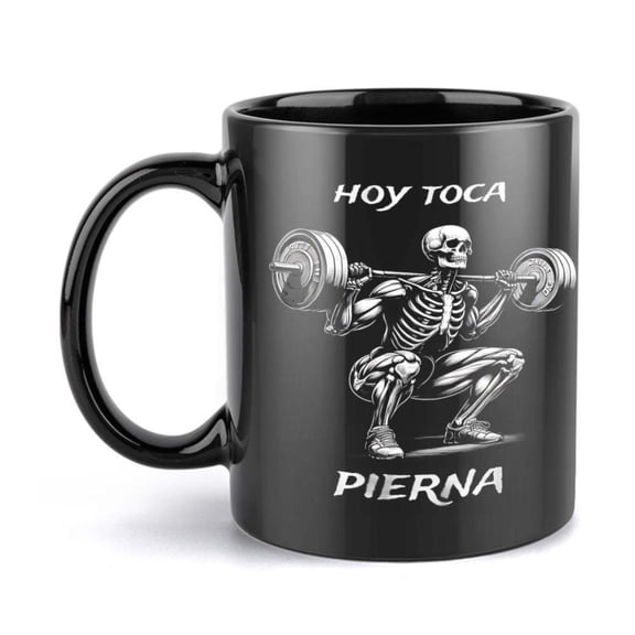 1pc Skeleton Weightlifting funny mug 11oz ceramic cup coffee cup decorative cup ideal birthday and holiday very suitable office family life party wedding Christmas Decorative Drink