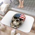 thumbnail image 1 of 1pc Skull with American Absorbent Non-Slip Bathroom Thickened Flannel Rug Decor,Soft,Quick Drying,Suitable For Indoor/outdoor Use,Bathrooms,Bedrooms,Kitchens,Terrace,Laundry Rooms,16"x24", 1 of 1