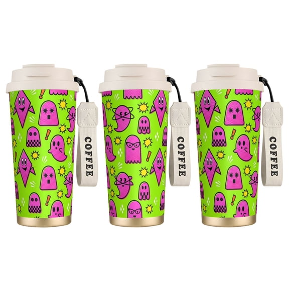 1pc Skull Tumbler 18oz Psychedelic Peace Sign Rainbow Skeleton, Fun Gaming Cup for Birthday Gifts