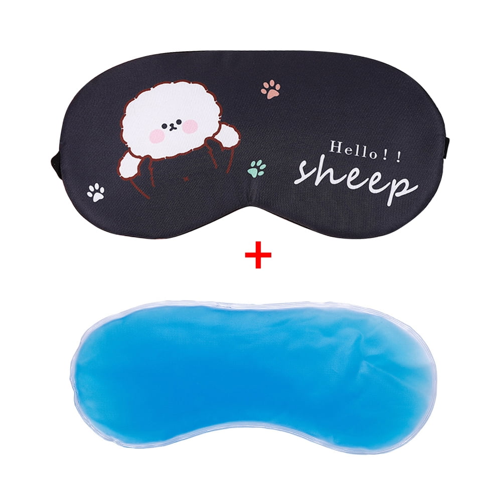 1pc Sleeping Eye Mask Soft Padded Sleep Travel Shade Cover with Ice Compress Gel Travel Rest Eye Shade Cover Blindfold