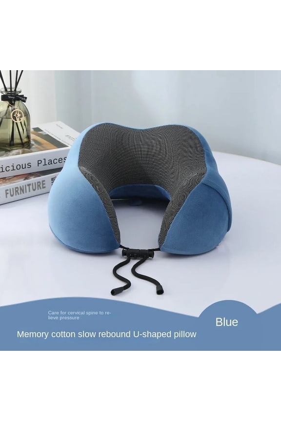 1pc Slow Rebound Travel Pillow, U-shaped Headrest Neck SupportPillow, Nap Pillow Travel Airplane Pillow Cartoon Memory Foam