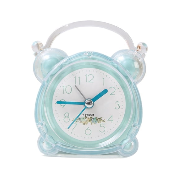 1pc Small Cute Cartoon Crystal Alarm Clock Night Light Silent Operation Battery Powered For Bedside Desk Bedroom Study Living Room Office Minimalist Cartoon Style Home Decor Desk Clock Ideal Gift