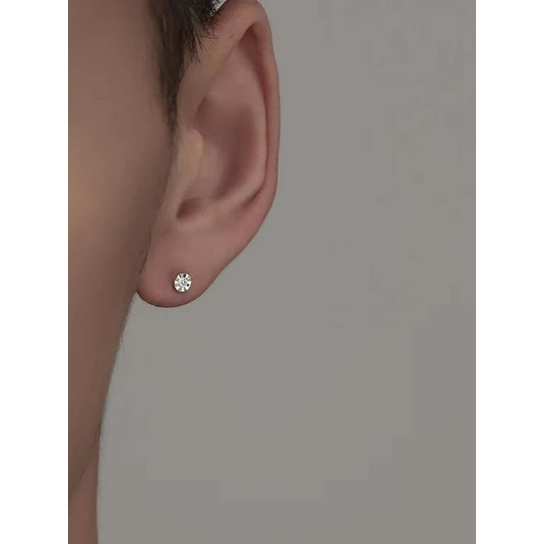 1pc Small Rhinestone Studded Earrings For Men Unique Design Delicate Stylish And Personalized Suitable For Daily Wear