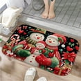 thumbnail image 1 of 1pc Snowman Family at Christmas Absorbent Non-Slip Bathroom Thickened Flannel Rug Decor,Soft,Quick Drying,Suitable For Indoor/outdoor Use,Bathrooms,Bedrooms,Kitchens,Terrace,Laundry Rooms,16"x24", 1 of 9