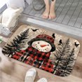 thumbnail image 1 of 1pc Snowman in Winter Scene Absorbent Non-Slip Bathroom Thickened Flannel Rug Decor,Soft,Quick Drying,Suitable For Indoor/outdoor Use,Bathrooms,Bedrooms,Kitchens,Terrace,Laundry Rooms,16"x24", 1 of 9