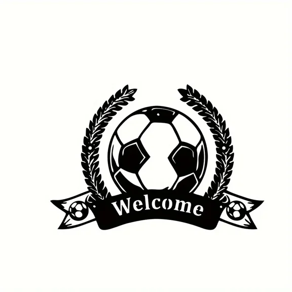1pc Soccer Welcome Metal Wall Decor, Football Metal Wall Art, Soccer Name Sign, Soccer Metal Wall Art, Birthday Gift for Him
