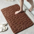 thumbnail image 1 of 1pc Soft and Comfortable Memory Foam Bath Rug with Cobblestone Embossment - Rapid Water Absorbent and Washable - Non-Slip - Perfect for Shower Room and Bathroom Accessories , Bathroom decorations, 1 of 15