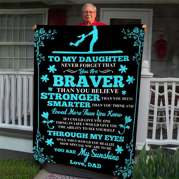 1pc Soft Flannel Dad Gifts For Daughter Blanket Multi purpose TV Sofa Office Bed Camping Travel Blanket For All Season