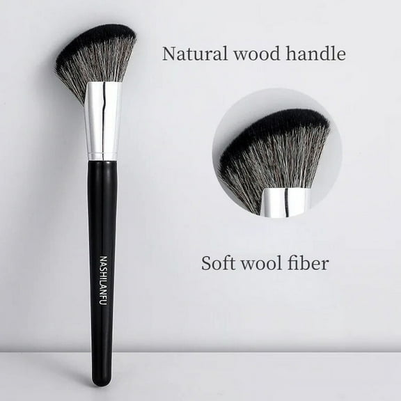 1pc Soft Fluffy Contouring Brush Side Face Oblique Shadow Brush Face Profile Large Makeup Brush Bronzer Powder Blush Brushes